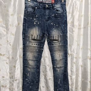 Distressed studded vintage denim jeans 🖤